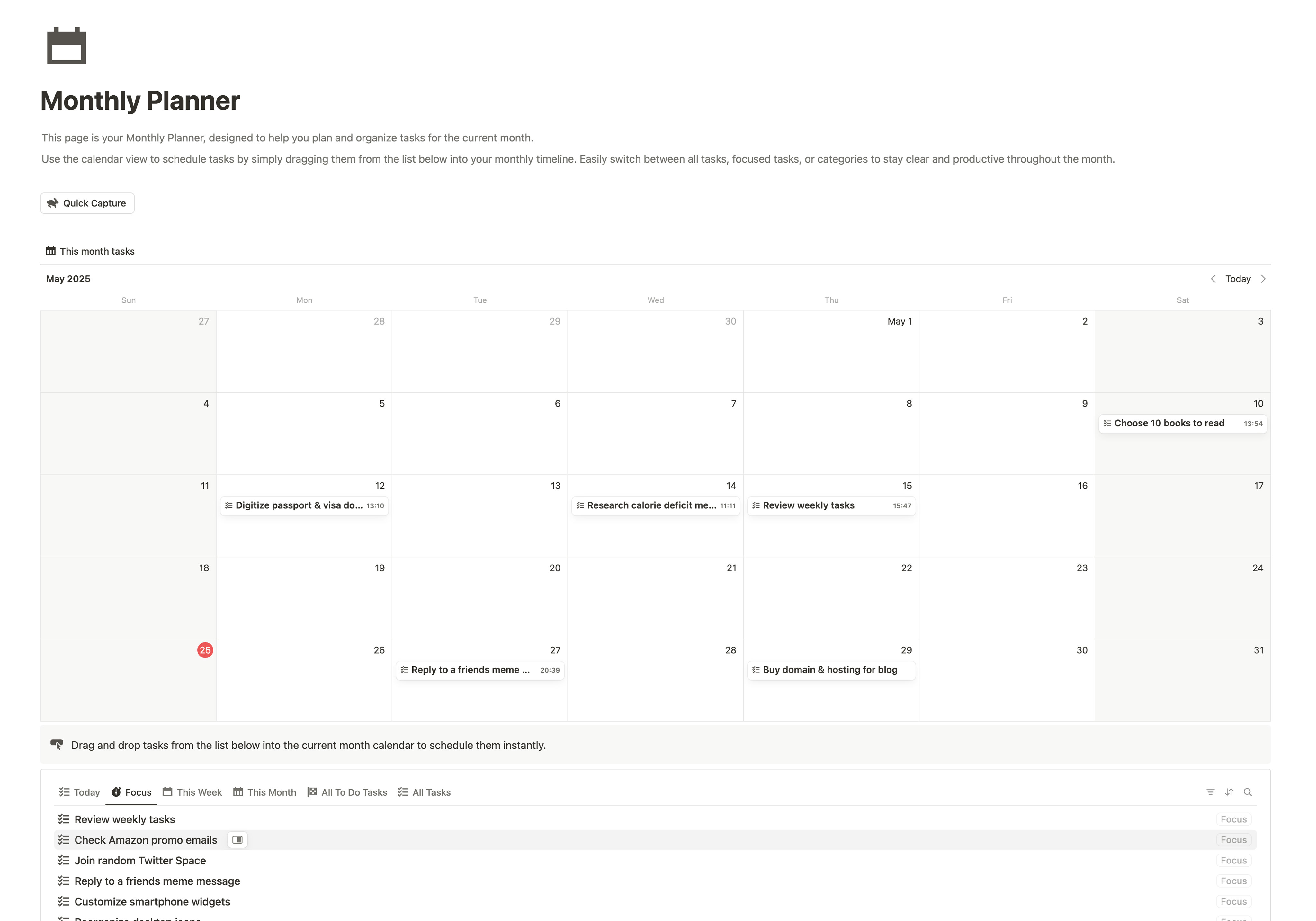 Monthly Planner